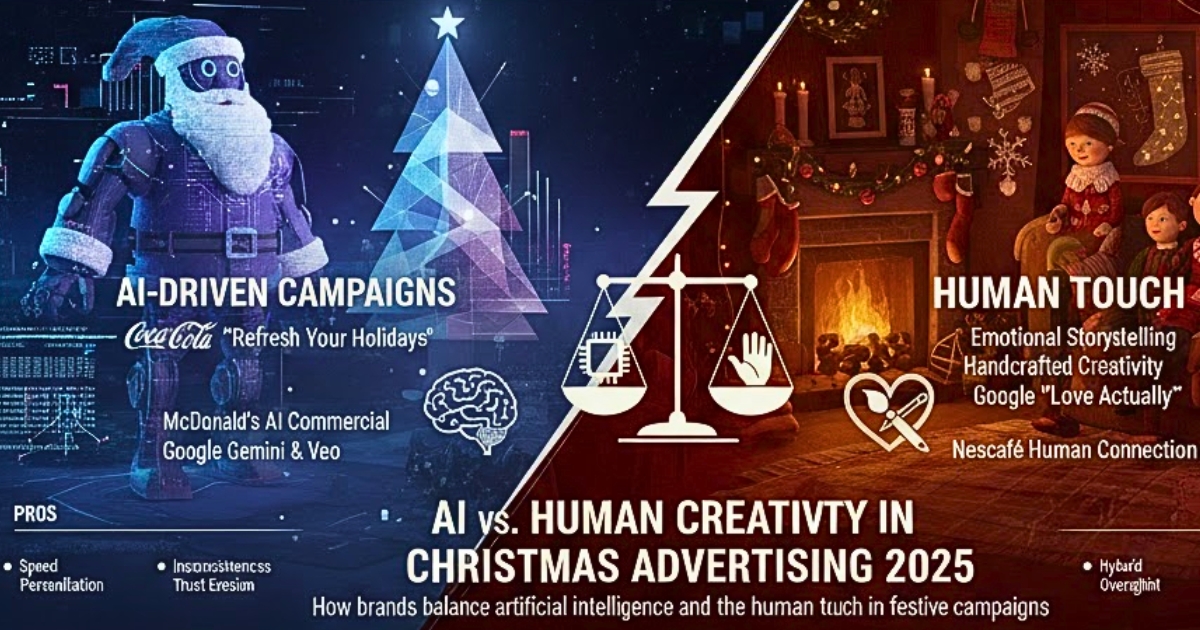Exploring how brands are balancing artificial intelligence and the human touch in festive campaigns in 2025: examples, pros, cons, and lessons for marketers.