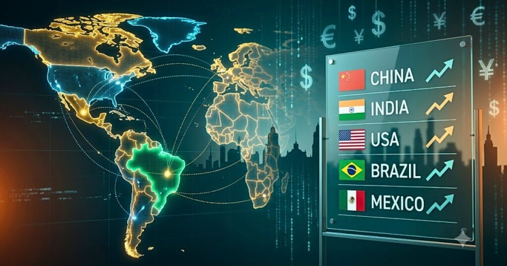 Goldman Sachs projects a profound global economic shift by 2075, with Asia leading growth and Brazil and Mexico emerging as Latin American powerhouses.