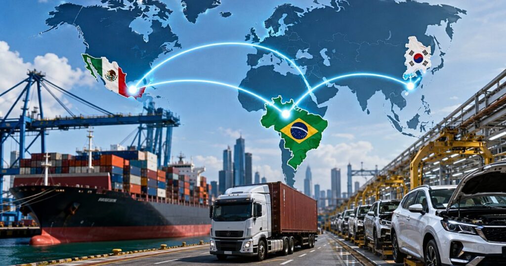 Korean investment and closer ties with Brazil strengthen nearshoring, drive new supply chains, and consolidate Mexico as an industrial hub.